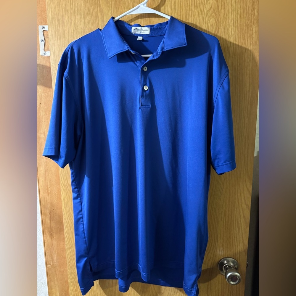 Peter Millar Vibrant Blue Polo Shirt Size Large